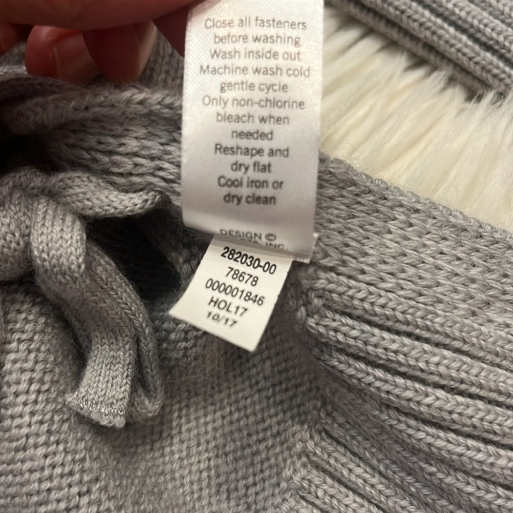 Athleta Nopa merino wool side lace up sweater light gray S - Picture 7 of 9